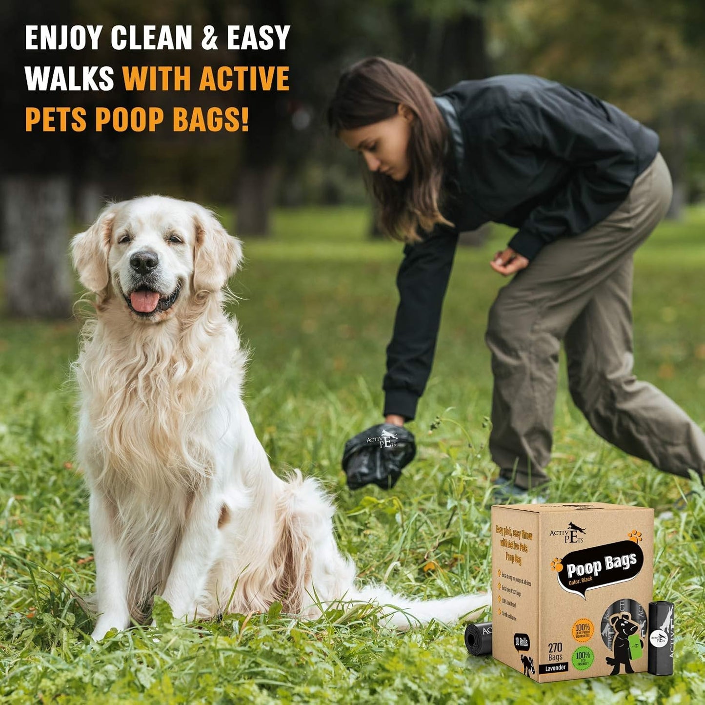 Premium Lavender-Scented Dog Waste Bags - Leak-Proof and Easy-Tear for Eco-Friendly Disposal
