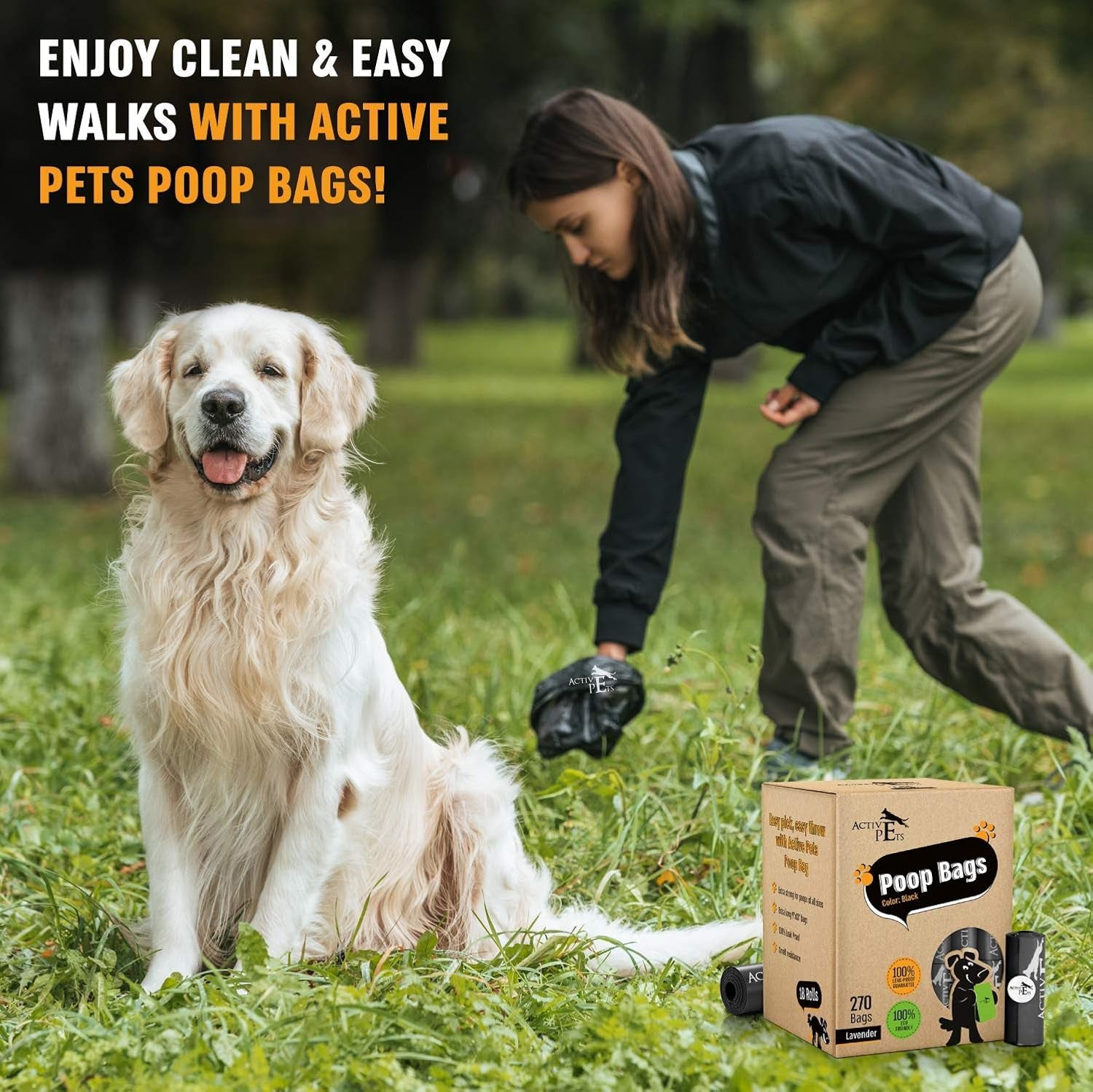Premium Lavender-Scented Dog Waste Bags - Leak-Proof and Easy-Tear for Eco-Friendly Disposal